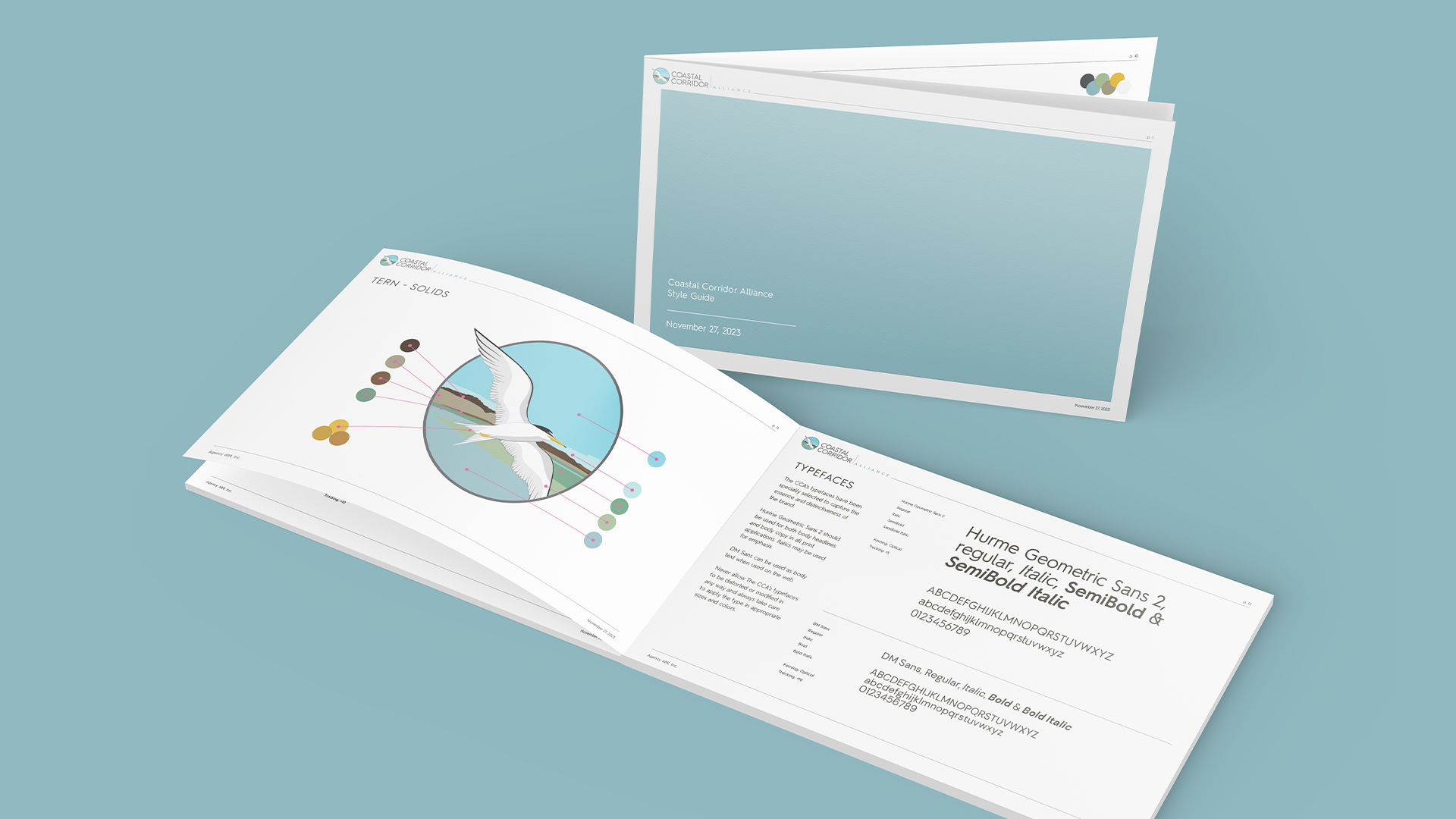 Coastal Corridor Alliance brand book spread