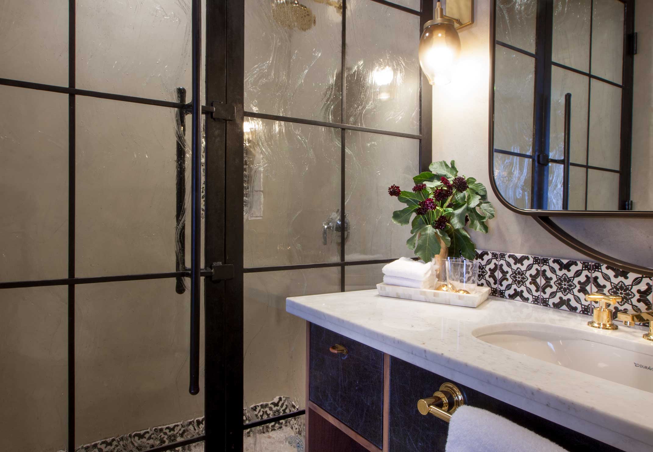 Bathroom material detail at Hotel Figueroa