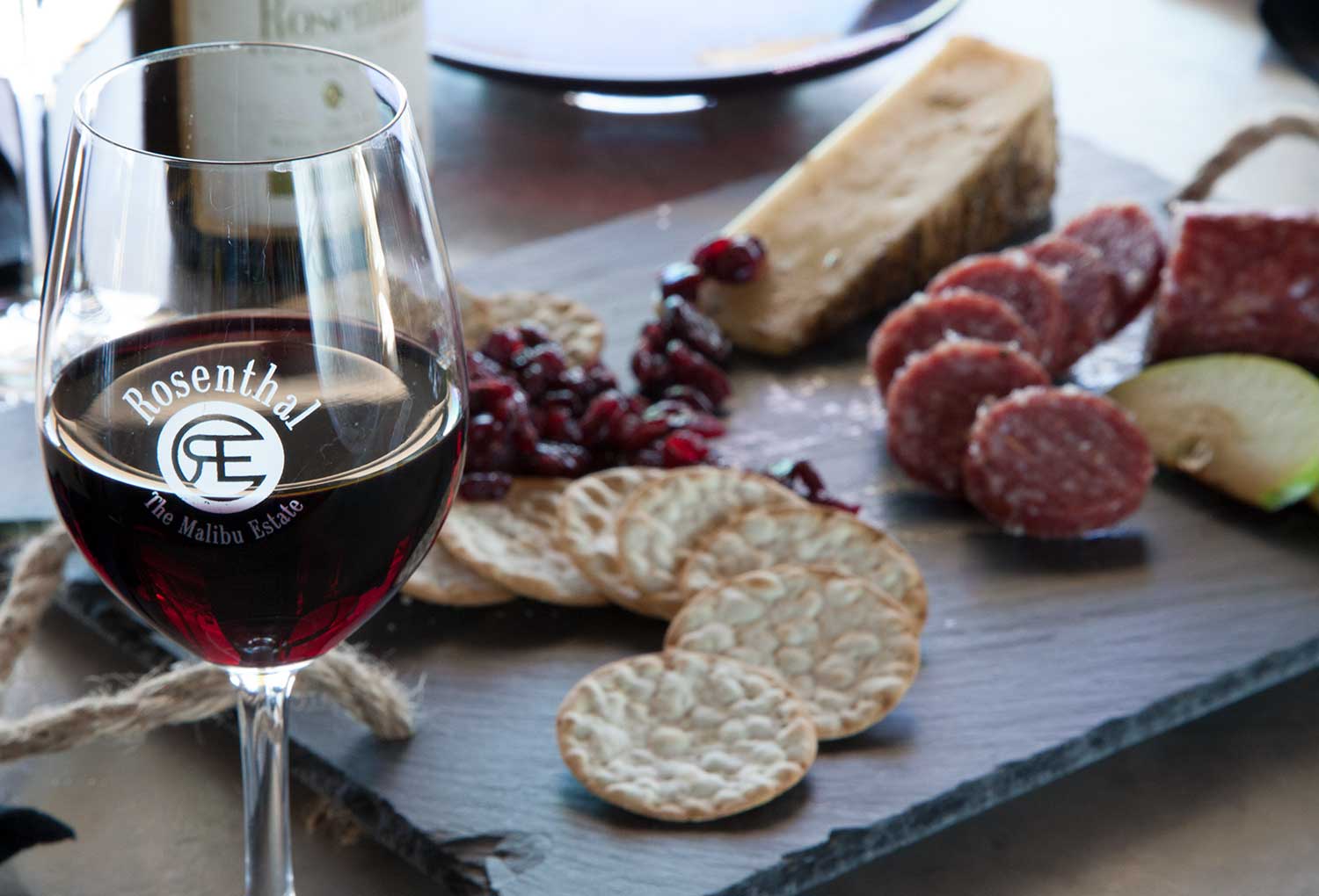 Rosenthal wine glass and charcuterie tasting board